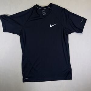 Nike Shirt Mens Small Black Dri Fit Miler Running Short Sleeve Lightweight Swim